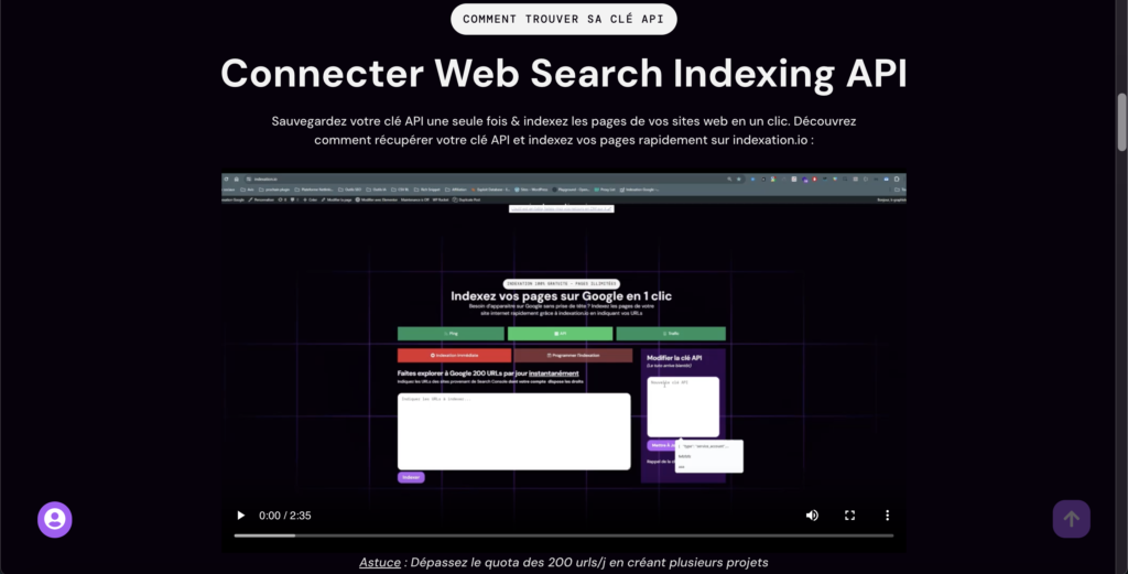 Indexation.io : Simplifiez l'Indexation de vos Pages Web - API google

