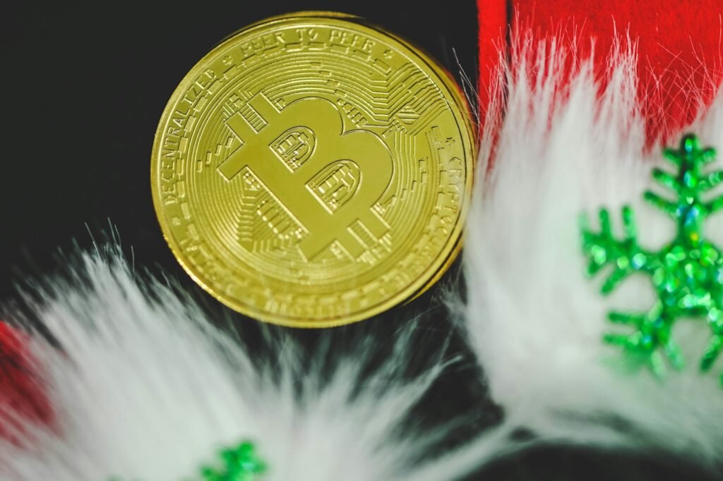 a bitcoin sitting on top of a pile of feathers - lexique crypto