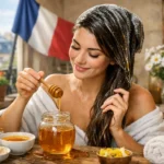 miel sur les cheveux