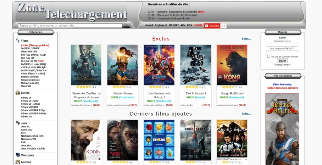 zone téléchargement