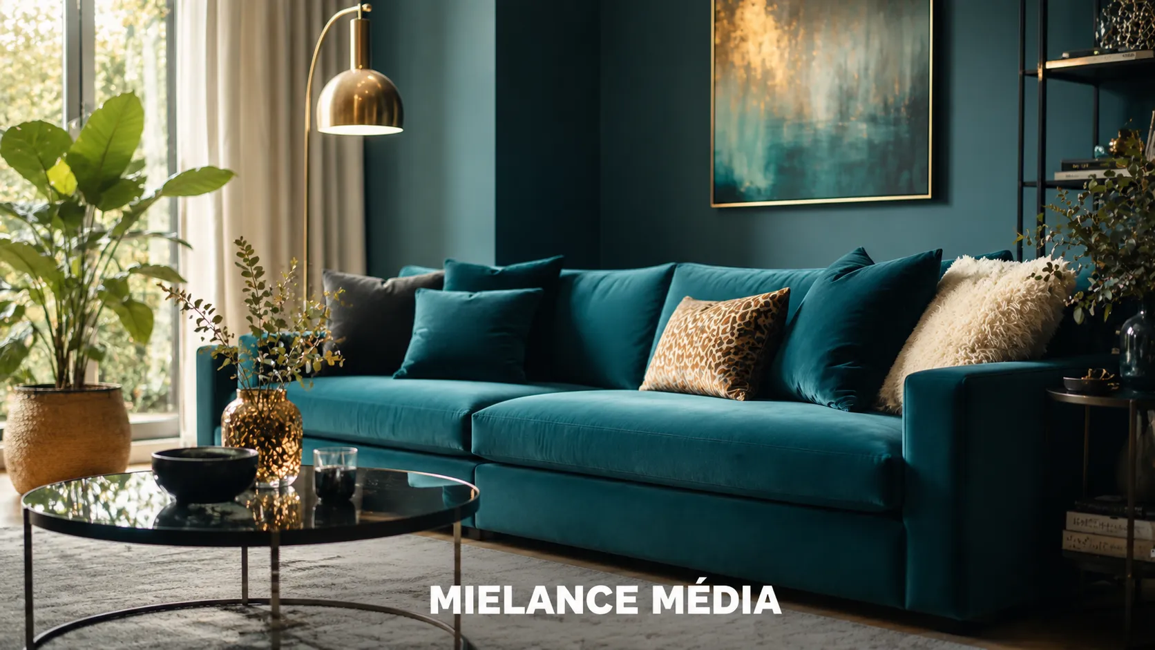 Bleu canard dans un salon