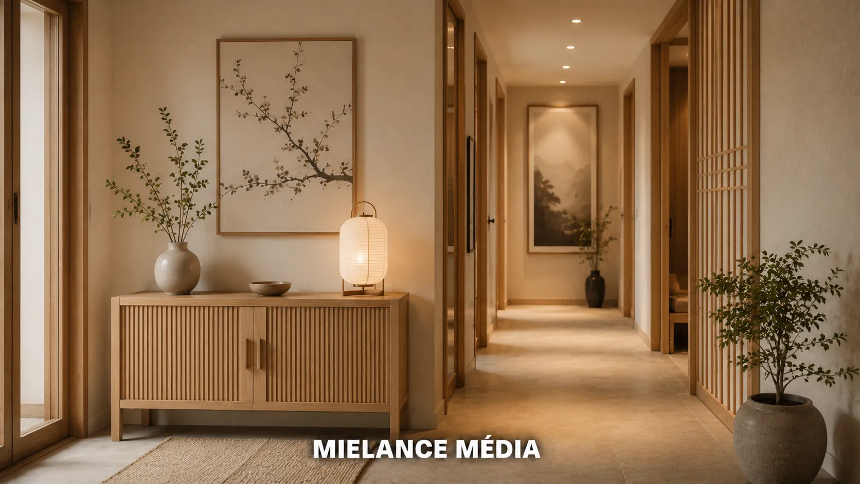 décoration style japandi dans les entrées et couloirs