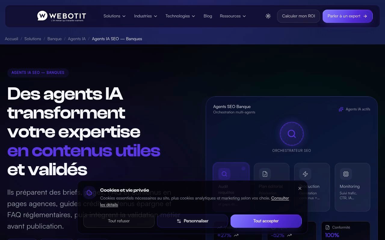 Apercu du site Webotit.ai