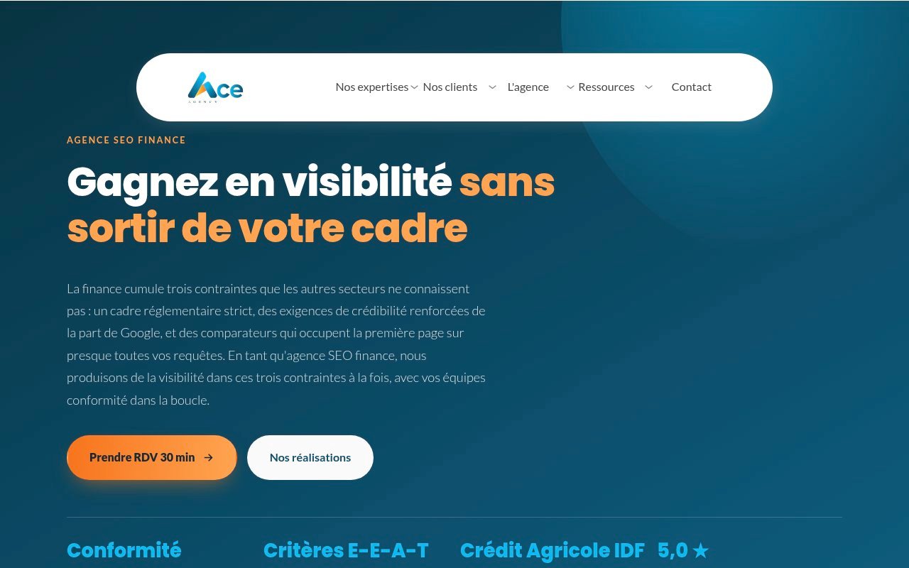 Apercu du site Ace Agency